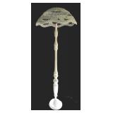 P - Vintage Wicker Floor Lamp with Woven Shade