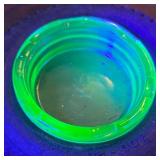 P - Vintage Kelly-Springfield Uranium Glass Tire Ashtray