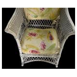 P - Vintage White Wicker Rocking Chair