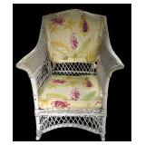 P - Vintage White Wicker Rocking Chair