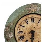 P - Vintage Floral Metal Wall Clock