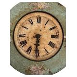 P - Vintage Floral Metal Wall Clock