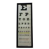 P - Set of 2 Vintage Eye Charts Including Framed Optometry Chart