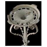 P - Vintage White Wrought Iron Planter Stand