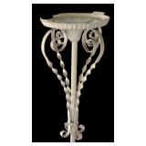 P - Vintage White Wrought Iron Planter Stand