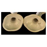 P - Pretty Porcelain Decor Lot: 2 Candle Holders, Leaf Frog Dish, and Planter Pot