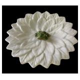 P - Pretty Porcelain Decor Lot: 2 Candle Holders, Leaf Frog Dish, and Planter Pot