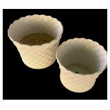 P - Pair of Jay Willfred Andrea by Sadek White Planter Pots