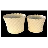 P - Pair of Jay Willfred Andrea by Sadek White Planter Pots