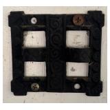 P - Vintage Cast Iron Double Lamp Wall Bracket