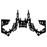 P - Vintage Cast Iron Double Lamp Wall Bracket