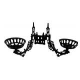 P - Vintage Cast Iron Double Lamp Wall Bracket