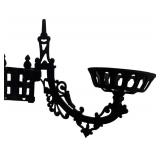 P - Vintage Cast Iron Double Lamp Wall Bracket