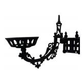 P - Vintage Cast Iron Double Lamp Wall Bracket