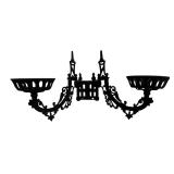 P - Vintage Cast Iron Double Lamp Wall Bracket