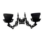 P - Vintage Cast Iron Double Lamp Wall Bracket