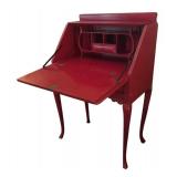 FR - Vintage Red Secretary Desk with Coordinating Chair