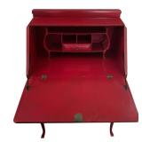 FR - Vintage Red Secretary Desk with Coordinating Chair