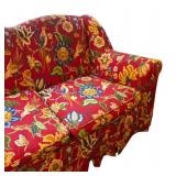 FR - Vintage Red Floral Sofa