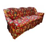 FR - Vintage Red Floral Sofa