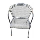 O - Pair of Vintage Metal Patio Chairs with Mesh Design