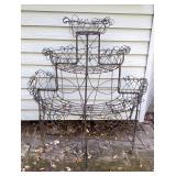 O - Vintage Three-Tier Metal Wire Plant Stand Outdoor Display