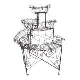 O - Vintage Three-Tier Metal Wire Plant Stand Outdoor Display