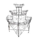 O - Vintage Three-Tier Metal Wire Plant Stand Outdoor Display