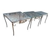 O - Set of 3 Vintage Outdoor Metal Nesting Tables