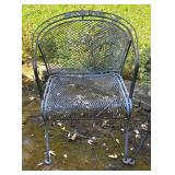 O - Pair of Vintage Outdoor Metal Mesh Patio Chairs