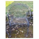 O - Pair of Vintage Outdoor Metal Mesh Patio Chairs