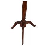 P - Petite Vintage Round Accent Table with Brass Gallery Edge