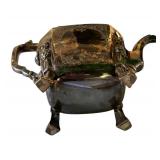 P - Vintage Silver-Plated Coffee or Tea Pot with Ornate Legs