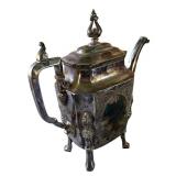 P - Vintage Silver-Plated Coffee or Tea Pot with Ornate Legs