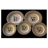 P - Set of 5 Cherry Motif Plates by Tag