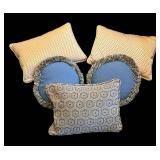 LR - Collection of 5 Decorative Accent Pillows Assorted Shapes and Patterns