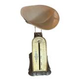 FR - Vintage Cast Iron Coffee Grinder and Metal Confectionery Scale Set