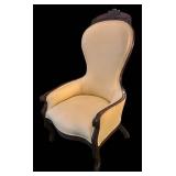 FR - Antique High-Back Upholstered Accent Chair