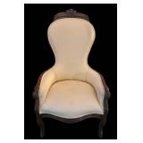 FR - Antique High-Back Upholstered Accent Chair