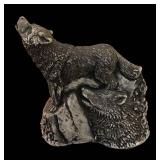 FR - Bekka Handcrafted Wolf Sculpture Handcrafted with Mount St. Helens Ash