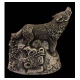 FR - Bekka Handcrafted Wolf Sculpture Handcrafted with Mount St. Helens Ash