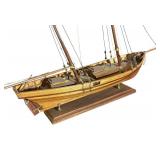 FR - Vintage Wooden Model Ship