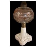 FR - Petite Vintage Glass and Milk Glass Table Lamp