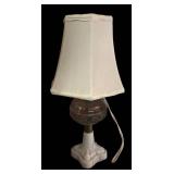 FR - Petite Vintage Glass and Milk Glass Table Lamp