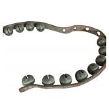 FR - Lot of 2 Vintage Sleigh Bell Leather Straps with Brass Bells