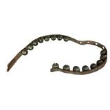 FR - Lot of 2 Vintage Sleigh Bell Leather Straps with Brass Bells