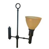 FR - Vintage 56 Inch Metal Floor Lamp with Glass Shade