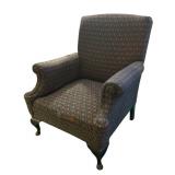 FR - Vintage Upholstered Armchair with Patterned Fabric