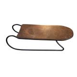 FR - Vintage Wooden Sled Decor with Metal Runners
