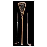 FR - Vintage Golf Clubs and LaCrosse Net